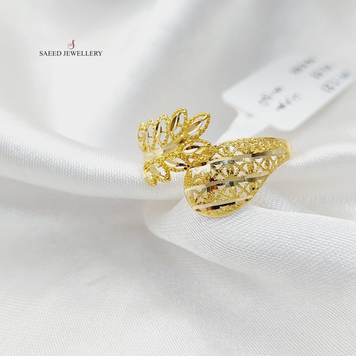 18K Gold Leaf Light Ring by Saeed Jewelry - Image 4