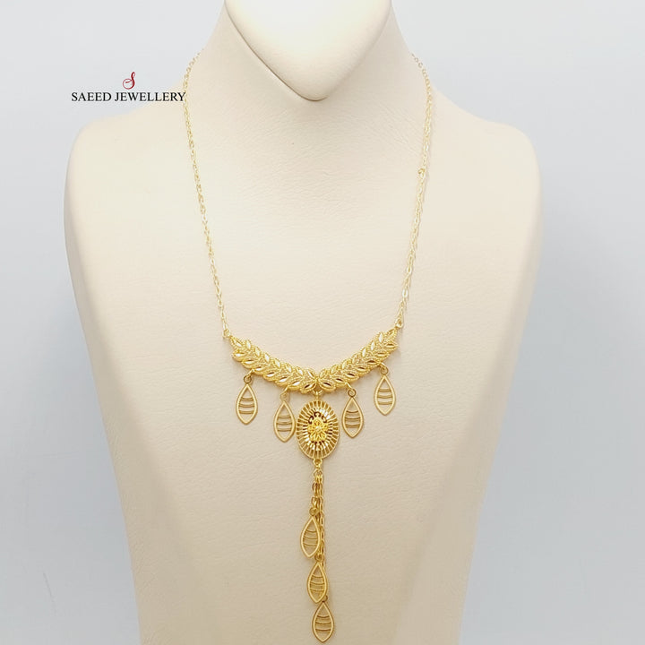 21K Gold Leaf Necklace by Saeed Jewelry - Image 4