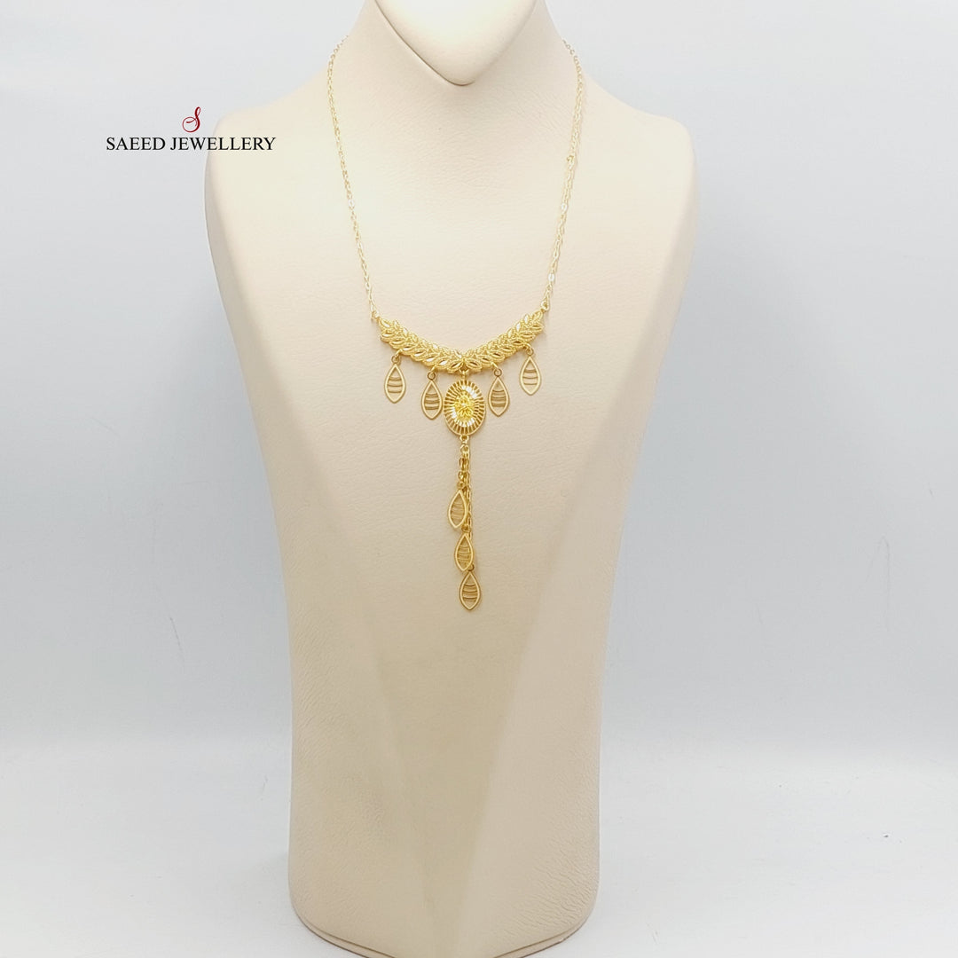 21K Gold Leaf Necklace by Saeed Jewelry - Image 5
