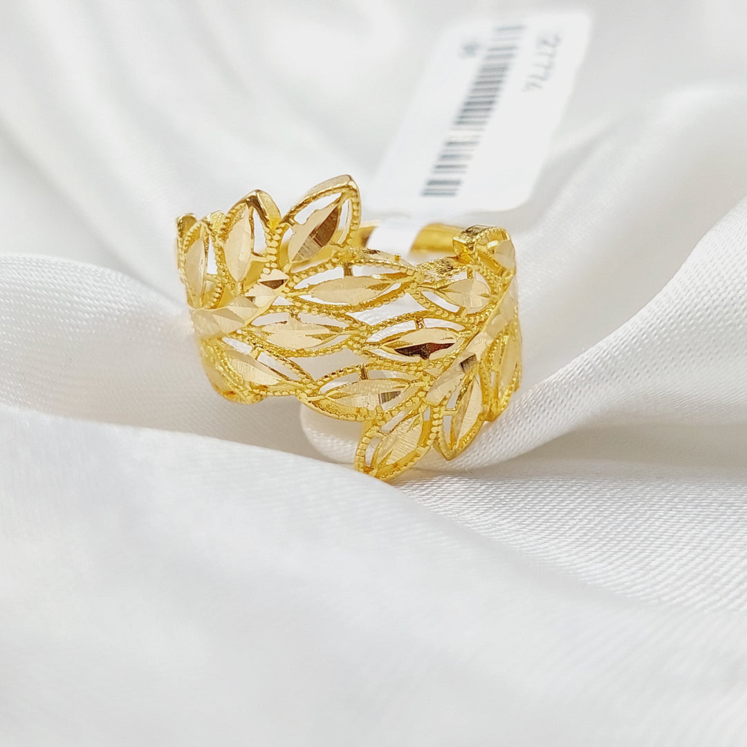 21K Gold Leaf Ring by Saeed Jewelry - Image 3