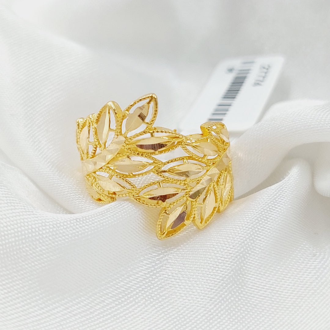 21K Gold Leaf Ring by Saeed Jewelry - Image 4