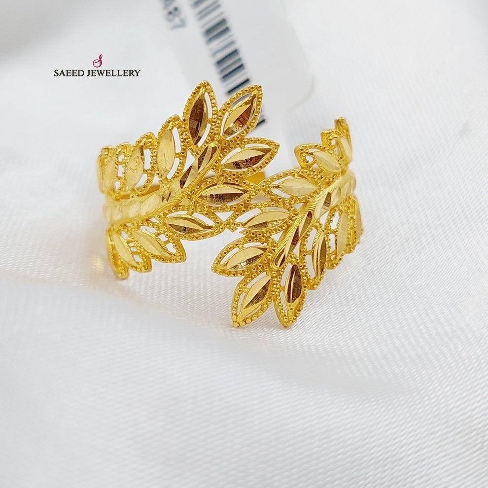 21K Gold Leaf Ring by Saeed Jewelry - Image 4