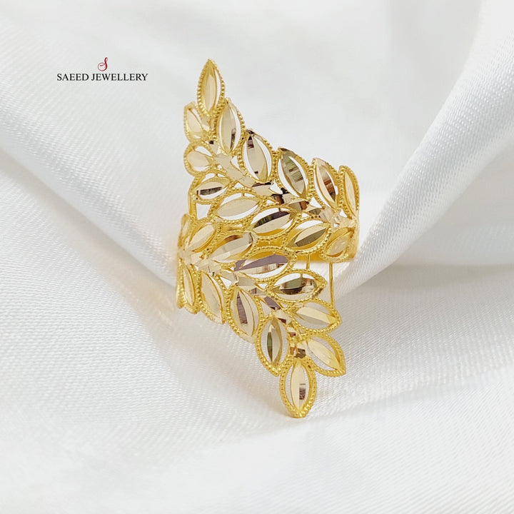 Leaf Ring Made Of 21K Yellow Gold by Saeed Jewelry-27839