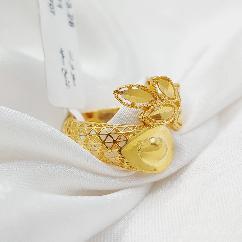 21K Gold Leaf Ring by Saeed Jewelry - Image 2