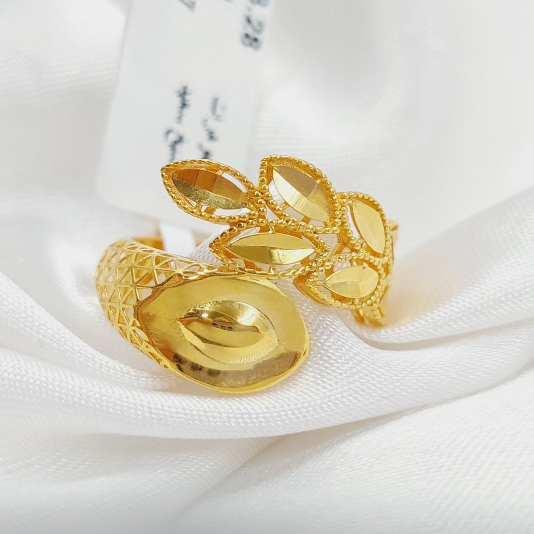 Leaf Ring Made Of 21K Yellow Gold by Saeed Jewelry-28025