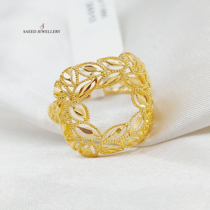 21K Gold Leaf Ring by Saeed Jewelry - Image 4