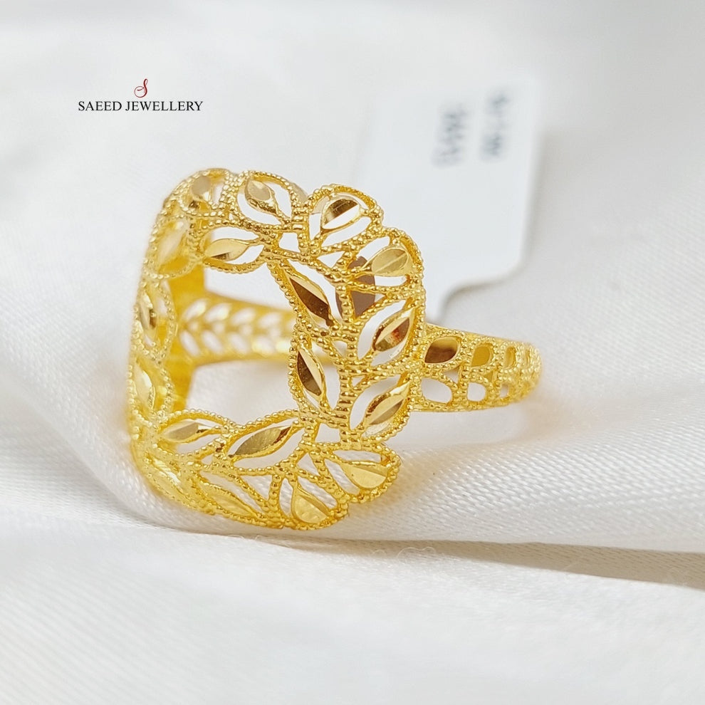 21K Gold Leaf Ring by Saeed Jewelry - Image 1