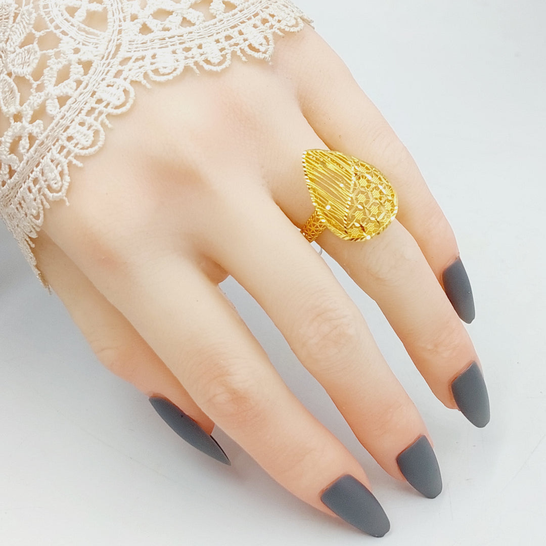 21K Gold Leaf Ring by Saeed Jewelry - Image 4