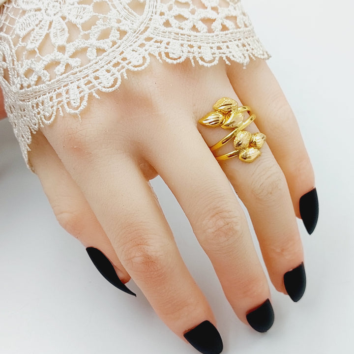 21K Gold Leaf Ring by Saeed Jewelry - Image 4