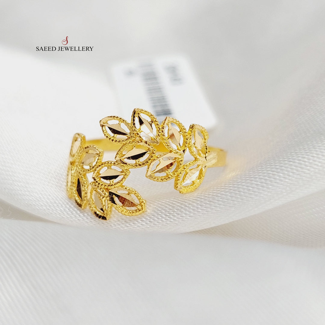 21K Gold Leaf Ring by Saeed Jewelry - Image 5