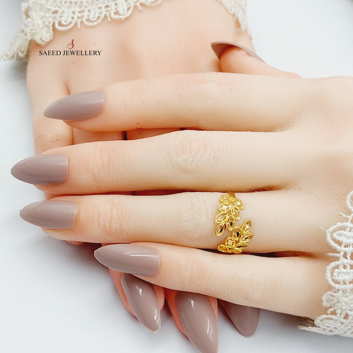 21K Gold Leaf Ring by Saeed Jewelry - Image 2