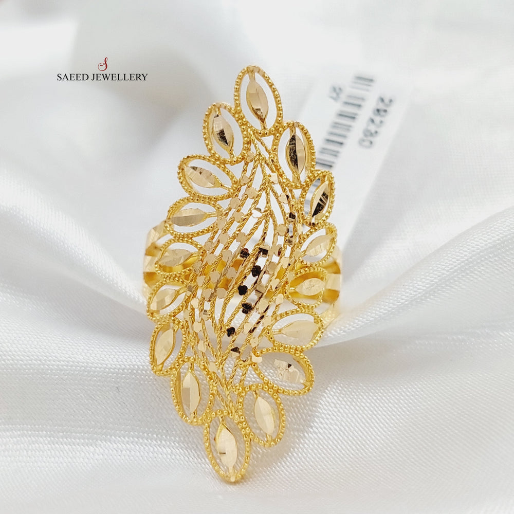 21K Gold Leaf Ring by Saeed Jewelry - Image 2