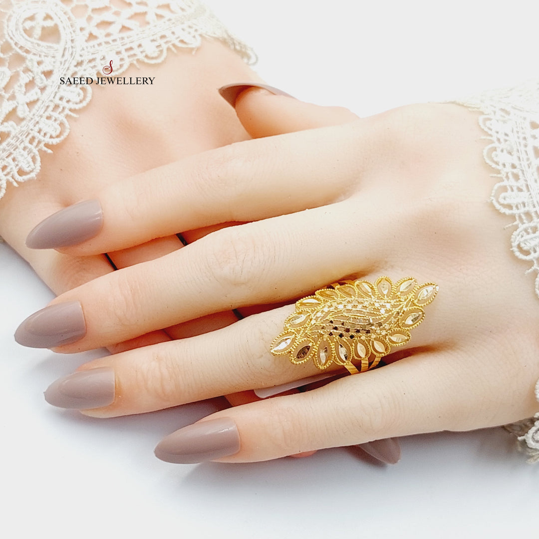 21K Gold Leaf Ring by Saeed Jewelry - Image 4