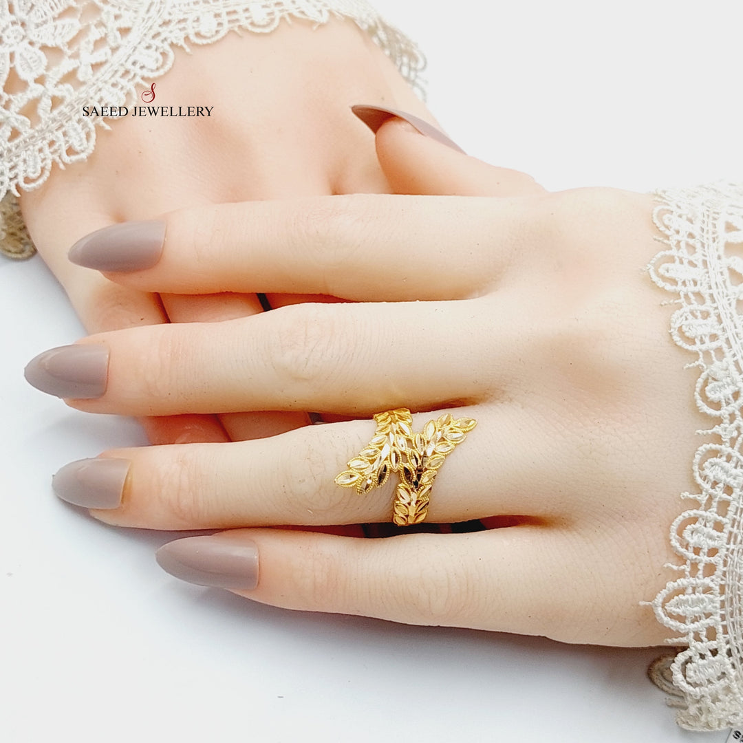 21K Gold Leaf Ring by Saeed Jewelry - Image 4