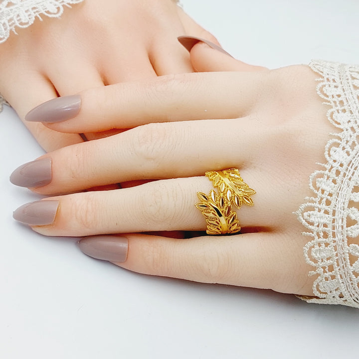 Leaf Ring  Made Of 21K Yellow Gold by Saeed Jewelry-29419