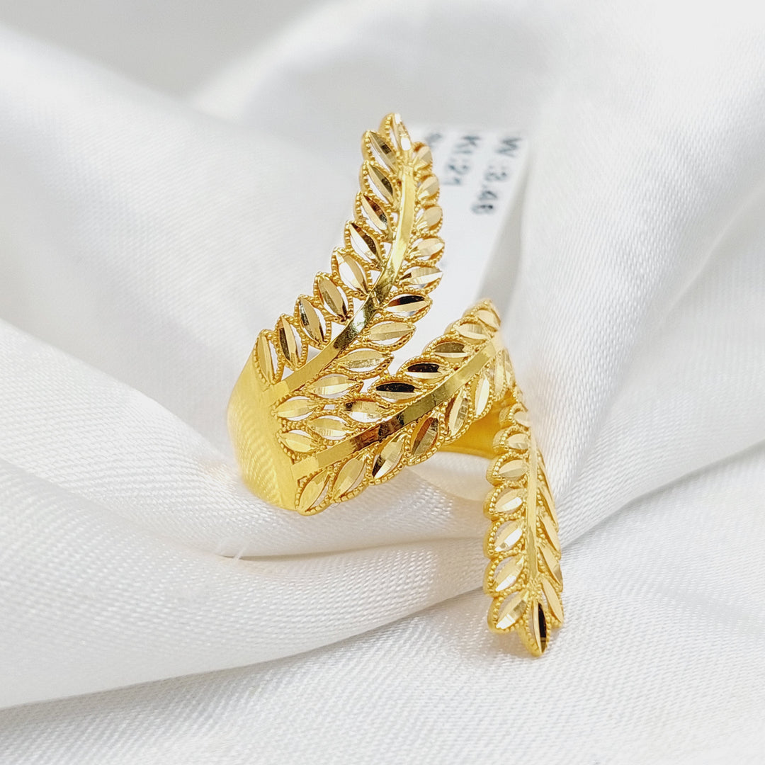 21K Gold Leaf Ring by Saeed Jewelry - Image 4