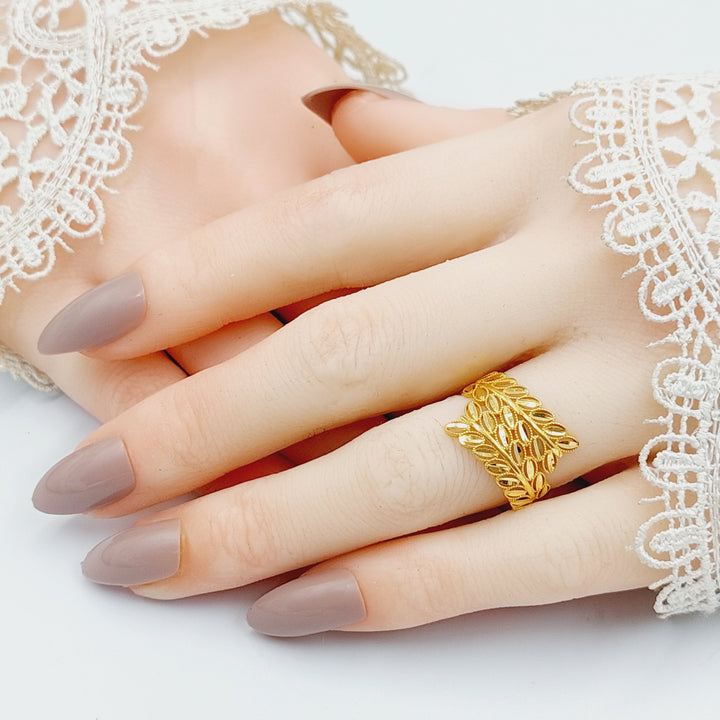 21K Gold Leaf Ring by Saeed Jewelry - Image 4