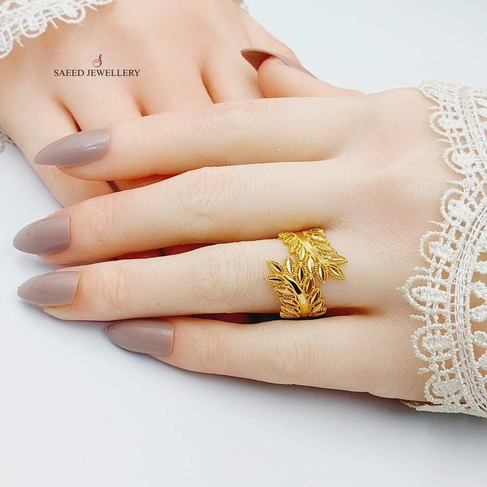 Leaf Ring  Made Of 21K Yellow Gold by Saeed Jewelry-29604