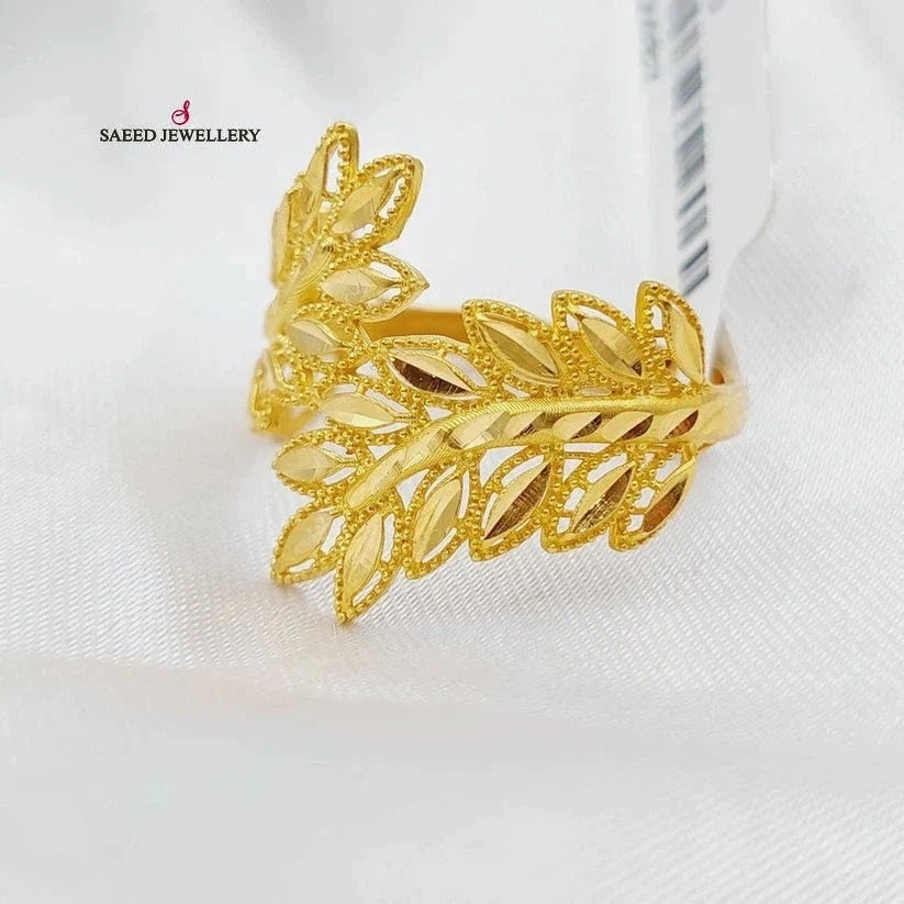Leaf Ring  Made Of 21K Yellow Gold by Saeed Jewelry-29606