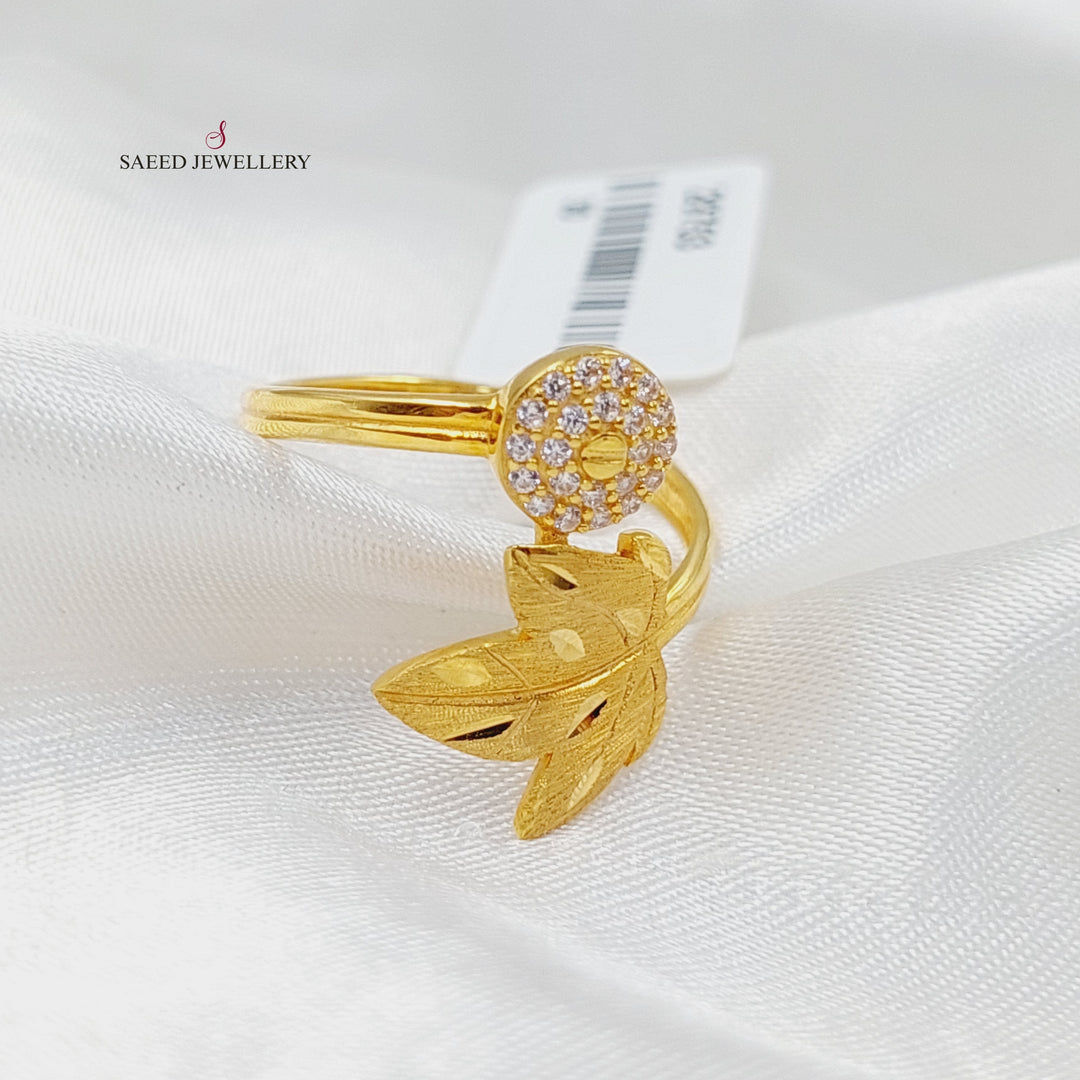 21K Gold Leaf Ring by Saeed Jewelry - Image 4