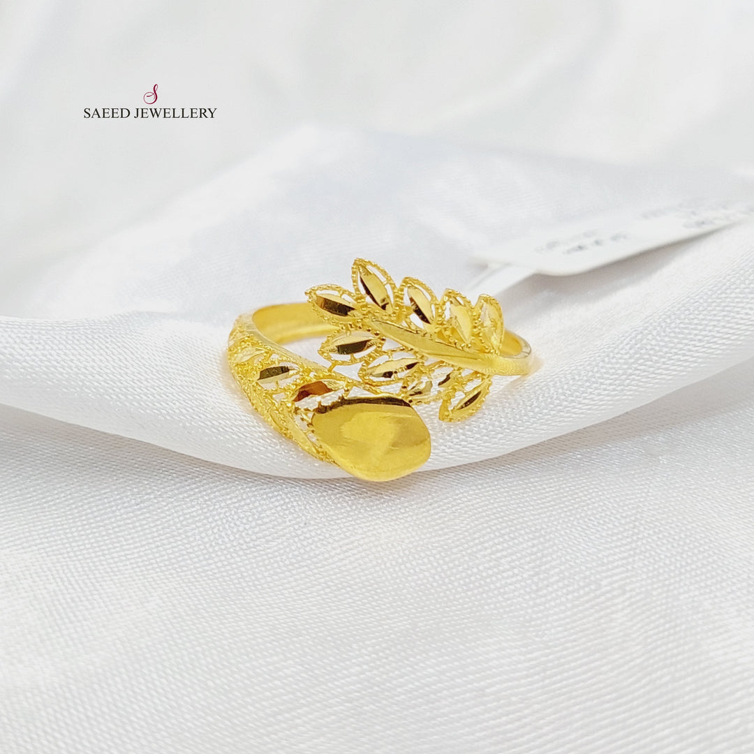 21K Gold Leaf Ring by Saeed Jewelry - Image 4