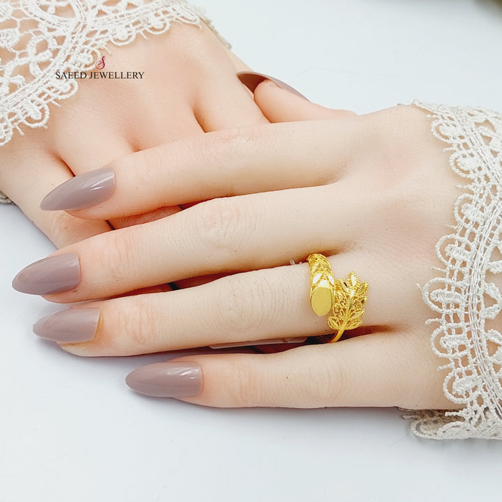 21K Gold Leaf Ring by Saeed Jewelry - Image 5