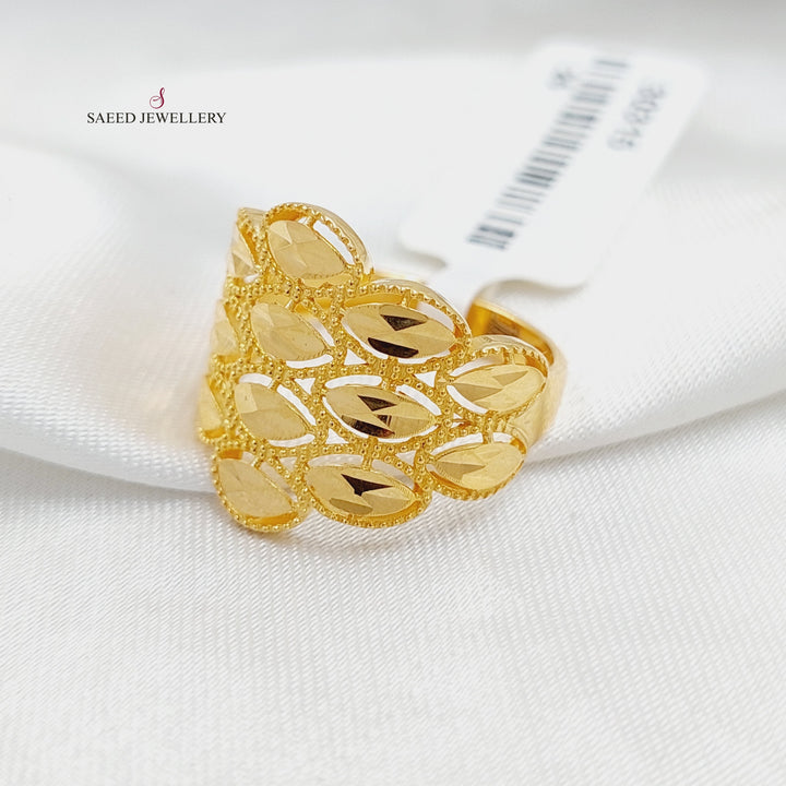 Leaf Ring  Made Of 21K Yellow Gold by Saeed Jewelry-30315