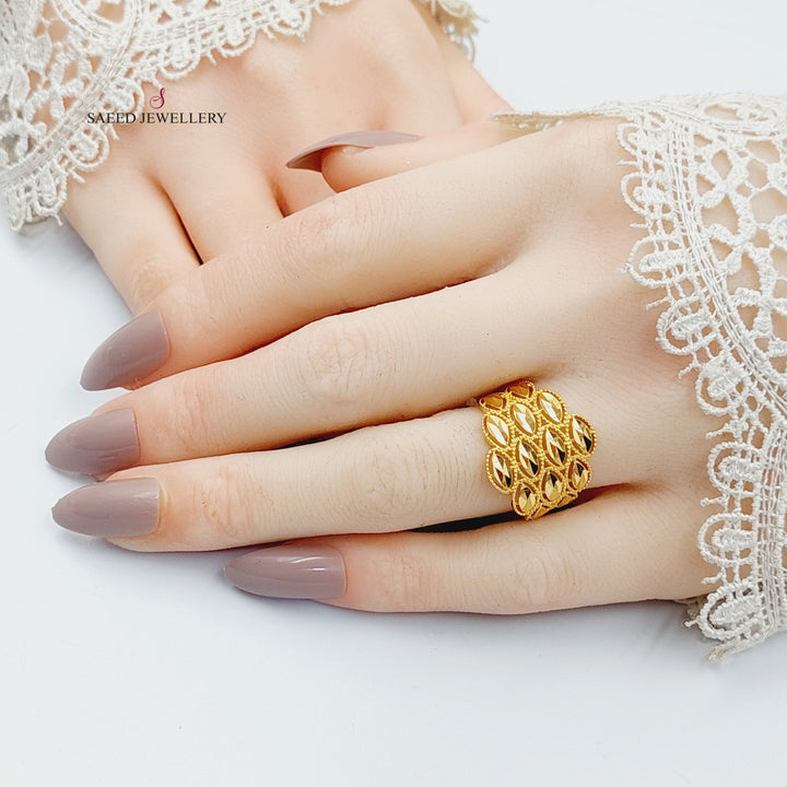 Leaf Ring  Made Of 21K Yellow Gold by Saeed Jewelry-30315