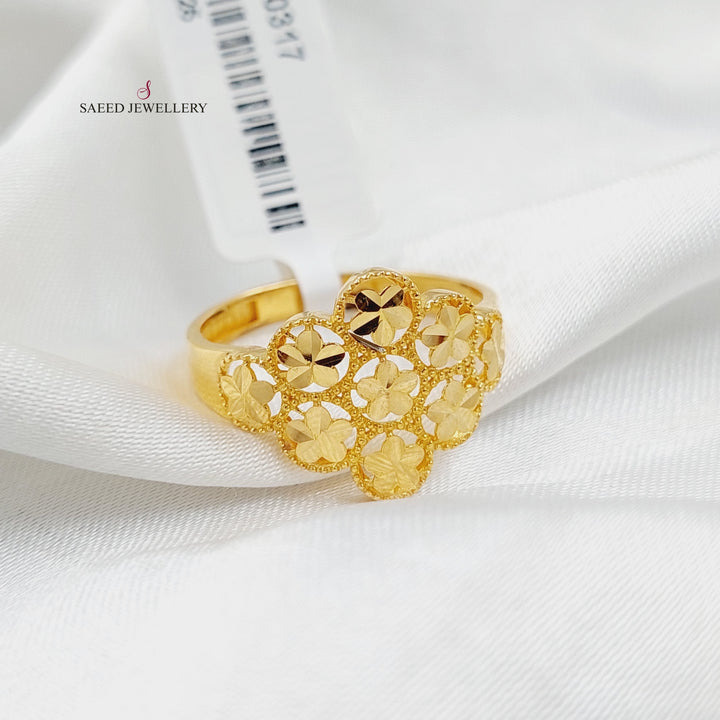 Leaf Ring  Made Of 21K Yellow Gold by Saeed Jewelry-30317
