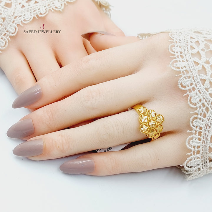 Leaf Ring  Made Of 21K Yellow Gold by Saeed Jewelry-30317