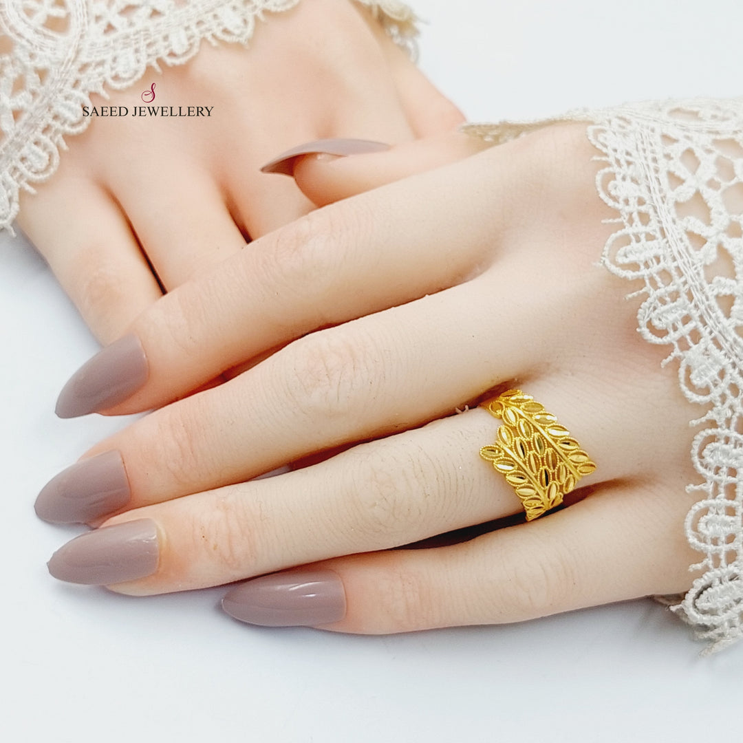 Leaf Ring  Made Of 21K Yellow Gold by Saeed Jewelry-30318