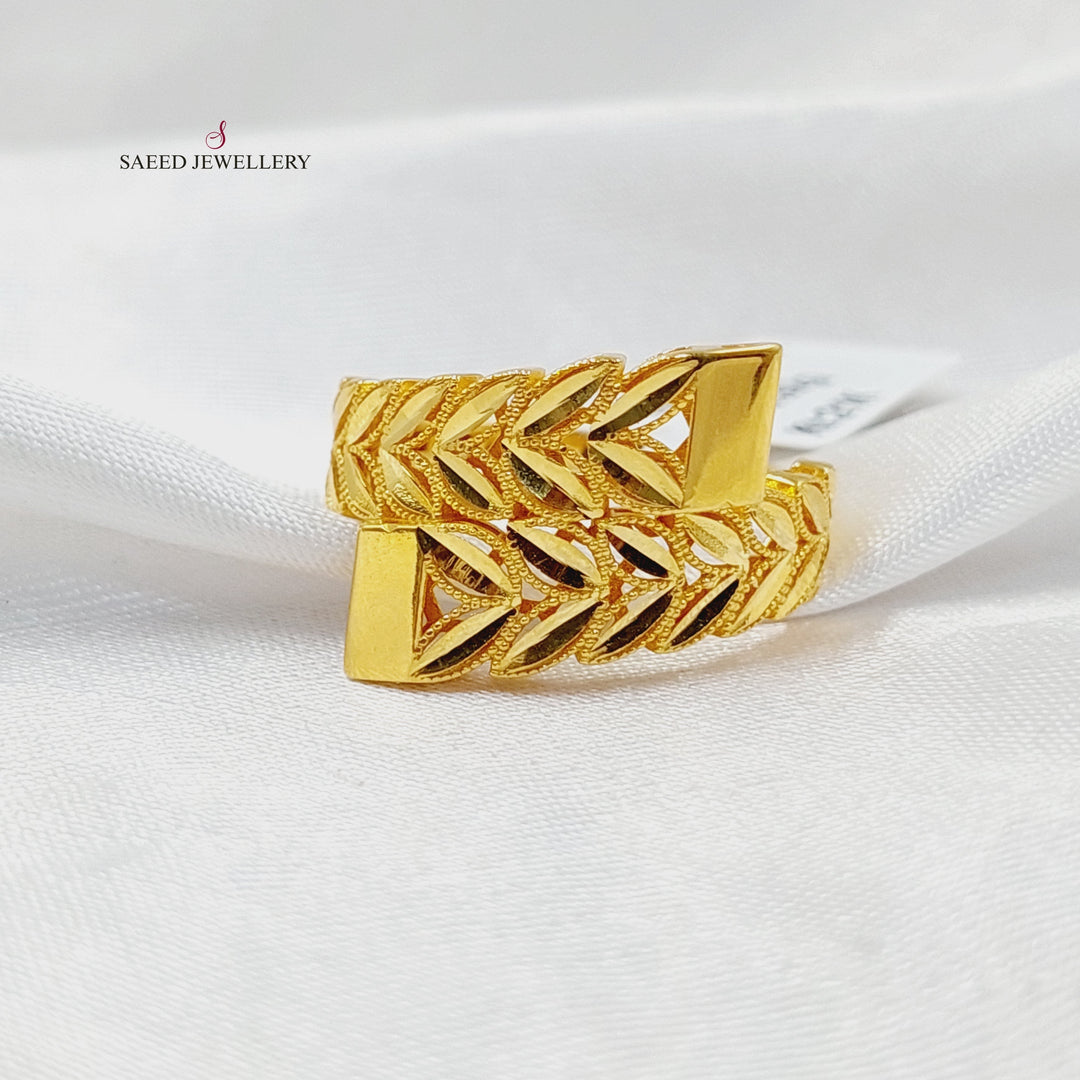 21K Gold Leaf Ring by Saeed Jewelry - Image 4