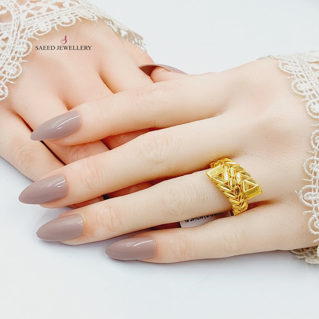 21K Gold Leaf Ring by Saeed Jewelry - Image 5