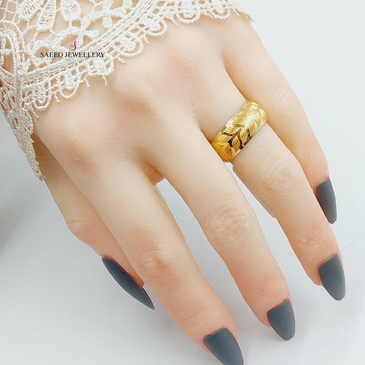 21K Gold Leaf Wedding Ring by Saeed Jewelry - Image 2