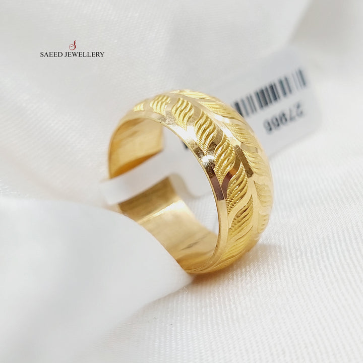 21K Gold Leaf Wedding Ring by Saeed Jewelry - Image 3