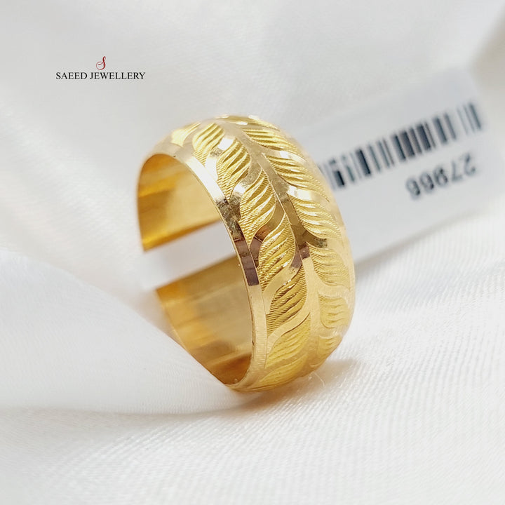 21K Gold Leaf Wedding Ring by Saeed Jewelry - Image 4