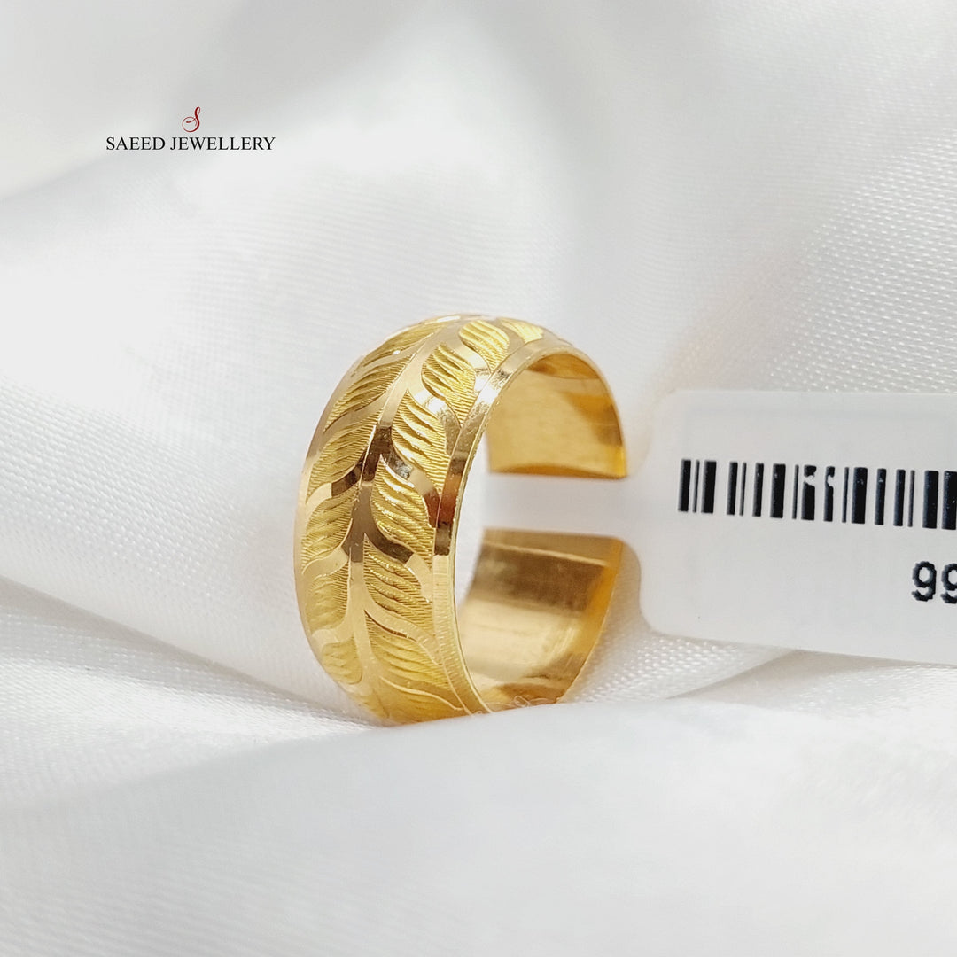 21K Gold Leaf Wedding Ring by Saeed Jewelry - Image 5