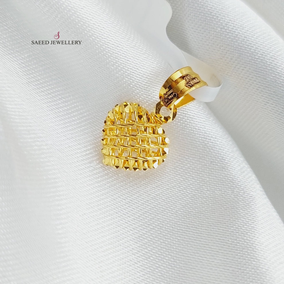 21K Gold Light Heart Pendant by Saeed Jewelry - Image 7