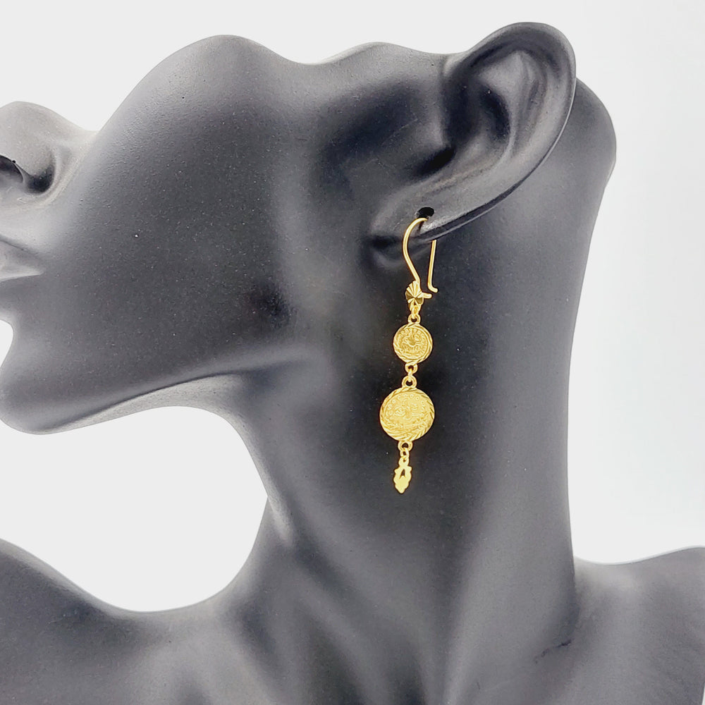 21K Gold Lirat Rashadi Earrings by Saeed Jewelry - Image 2