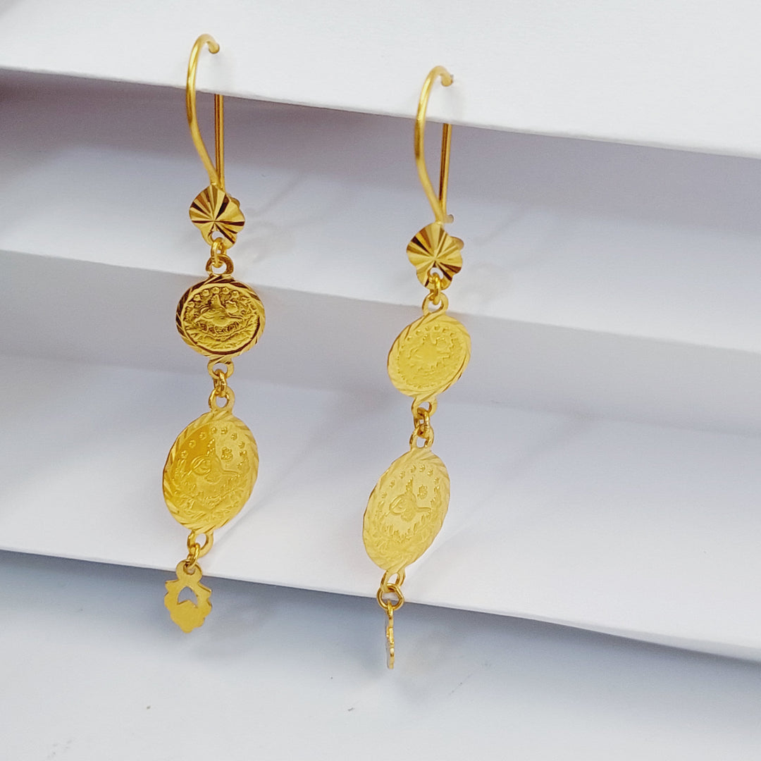 21K Gold Lirat Rashadi Earrings by Saeed Jewelry - Image 4