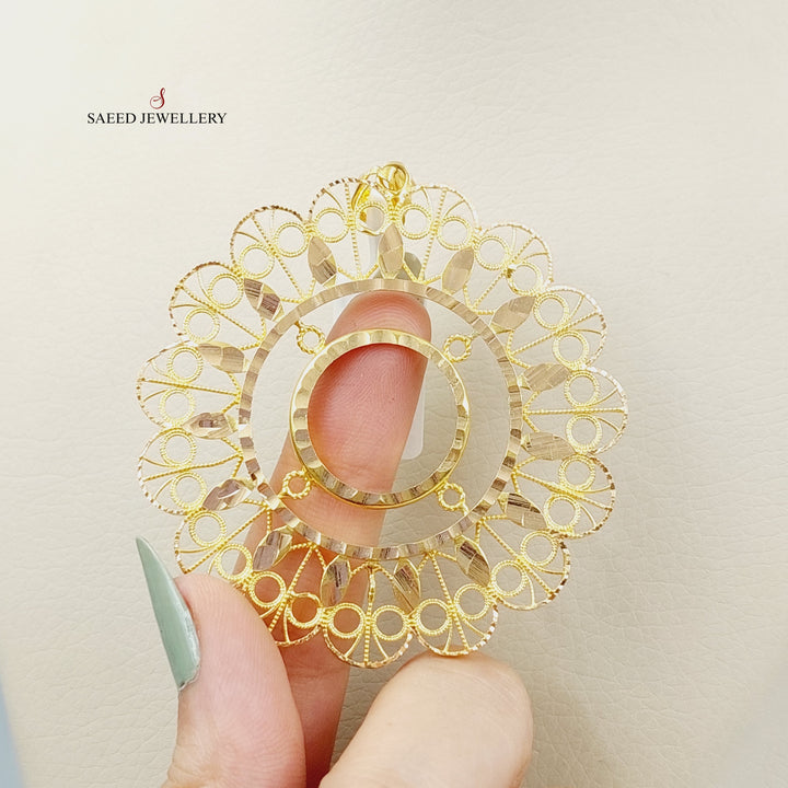 Lirat Rashadi Frame Pendant Made Of 21K Yellow Gold by Saeed Jewelry-28414