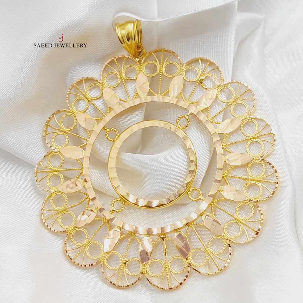 21K Gold Lirat Rashadi Frame Pendant by Saeed Jewelry - Image 2
