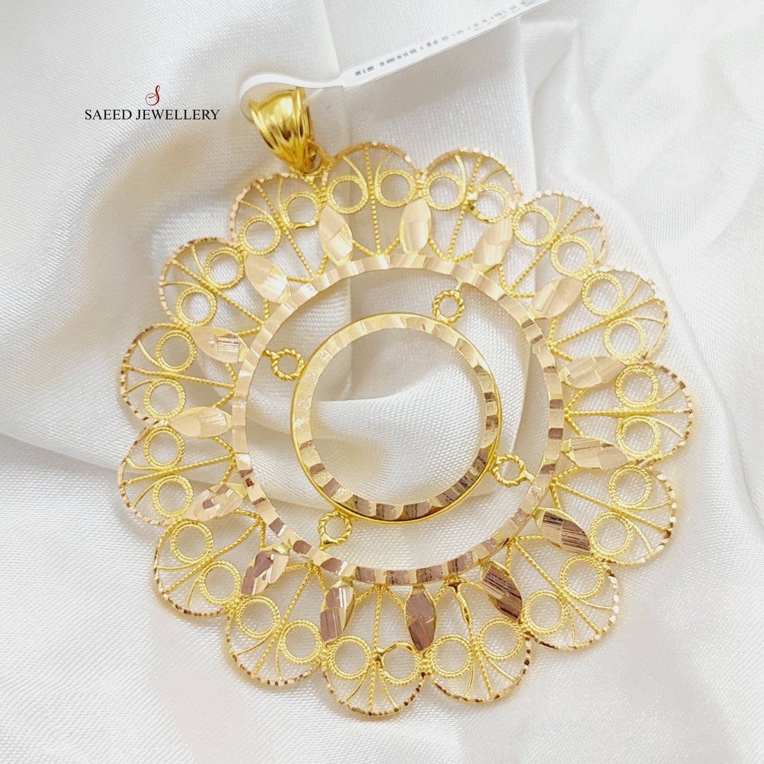 21K Gold Lirat Rashadi Frame Pendant by Saeed Jewelry - Image 1