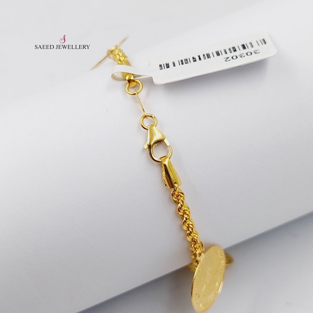 21K Gold Lirat Rashadi Rope Bracelet by Saeed Jewelry - Image 2