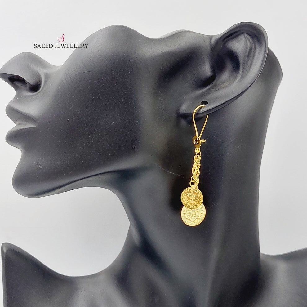 21K Gold Lirat Rashadi Rope Earrings by Saeed Jewelry - Image 2