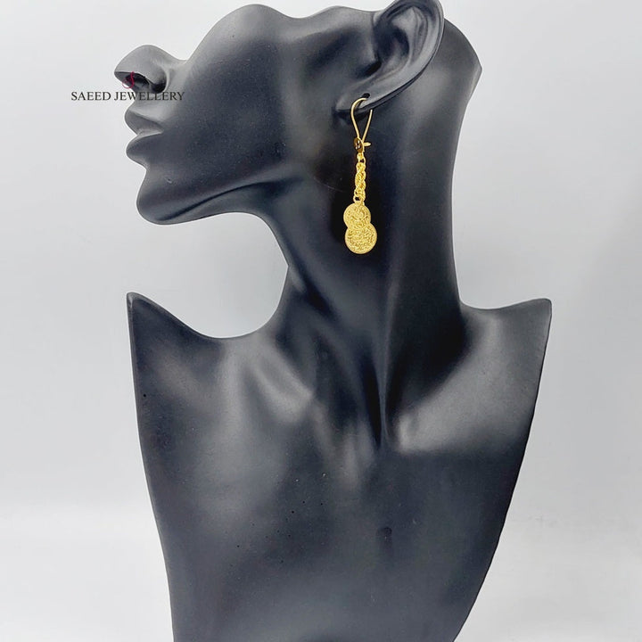 21K Gold Lirat Rashadi Rope Earrings by Saeed Jewelry - Image 3