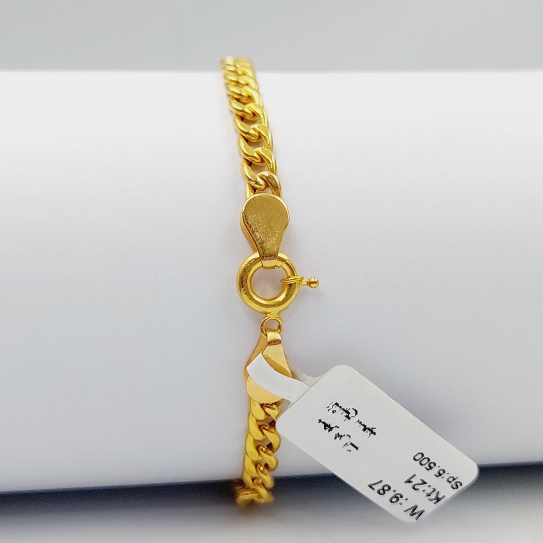 21K Gold Luxury Bar Bracelet by Saeed Jewelry - Image 2