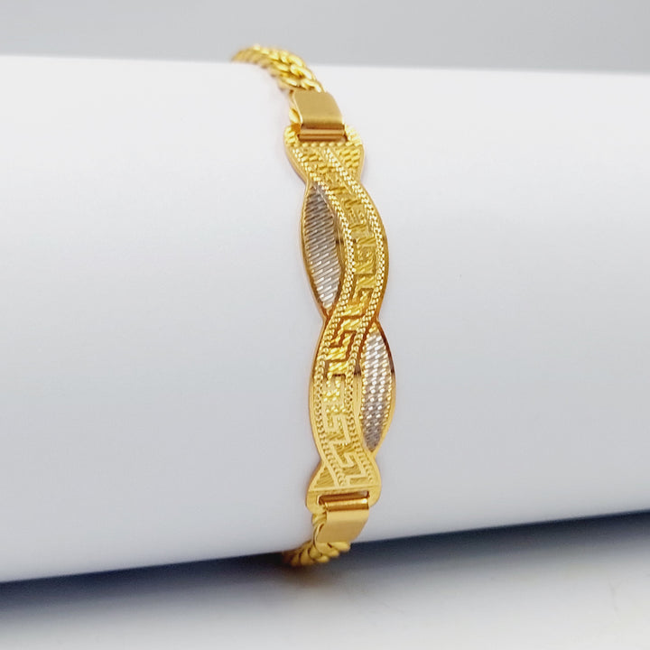 21K Gold Luxury Bar Bracelet by Saeed Jewelry - Image 3