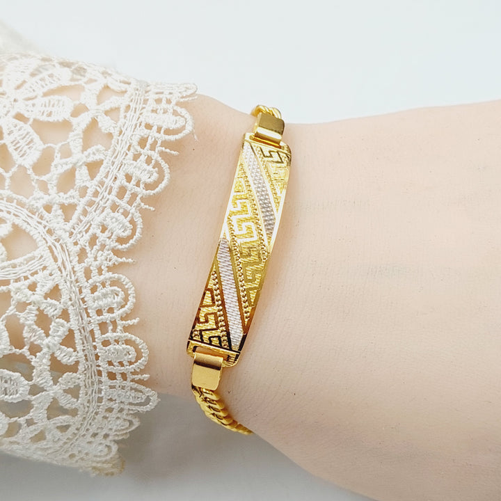 21K Gold Luxury Bar Bracelet by Saeed Jewelry - Image 2