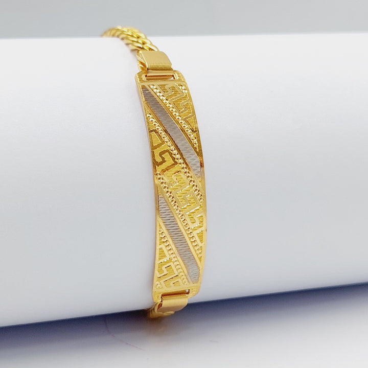 21K Gold Luxury Bar Bracelet by Saeed Jewelry - Image 3